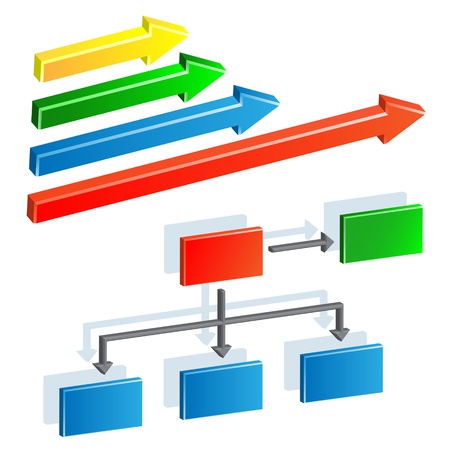 Organization chart and arrowsのイラスト素材