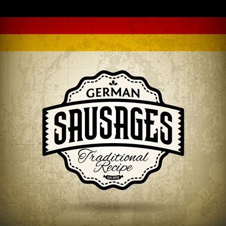 Vintage Label for German Sausages - Bratwurstのイラスト素材