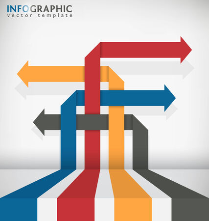 Interlaced Arrow Abstract Infographic Vector Templateのイラスト素材