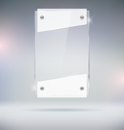 Blank Glass Plate Vector Mock Upのイラスト素材