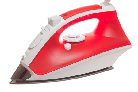 Red iron on white isolated backgroundの写真素材