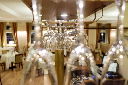 Clean wine glassesの写真素材