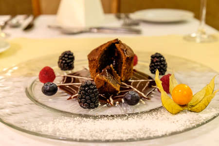 Dessert in restaurantの写真素材