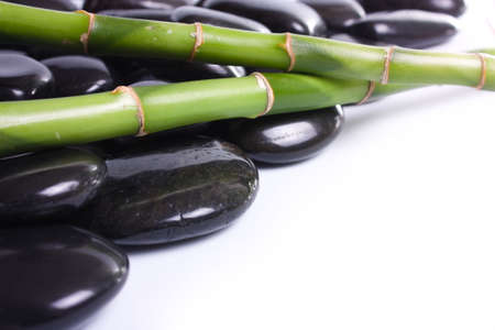Bamboo and zen stonesの写真素材