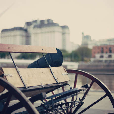 Vintage Wagon by a portの写真素材