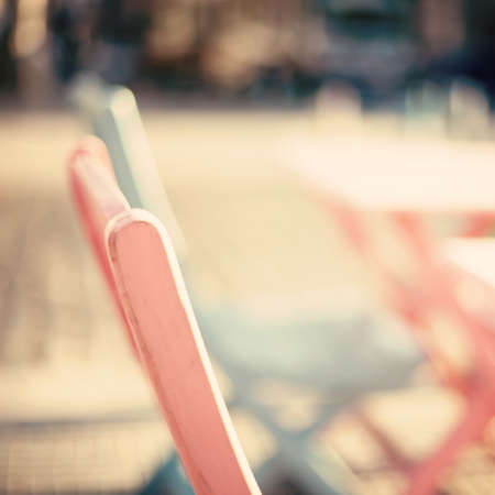 Vintage cafe tables outdoorsの写真素材