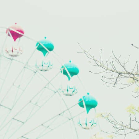 Pastel vintage ferris wheelの写真素材
