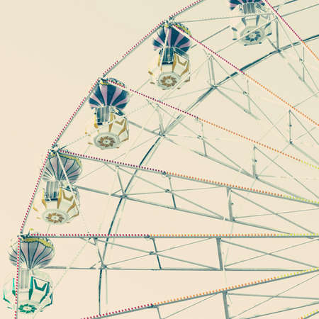 Soft pastel vintage ferris wheelの写真素材