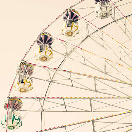 Soft pastel vintage ferris wheelの写真素材