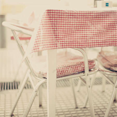 Outdoors cafe tableの写真素材