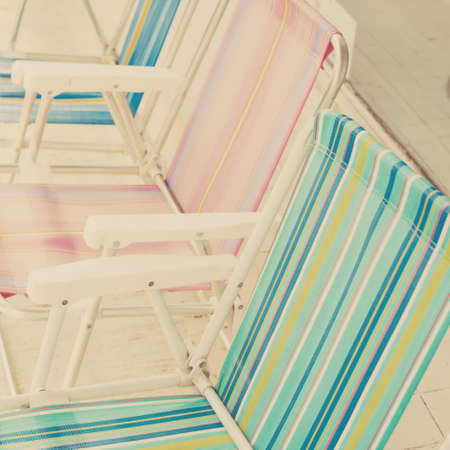 Summer beach chairsの写真素材