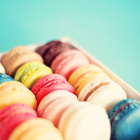 Macaroons in a boxの写真素材