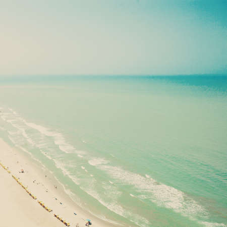 Vintage summer beach from aboveの写真素材