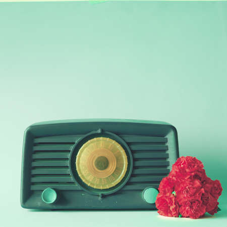 Vintage blue radioの写真素材