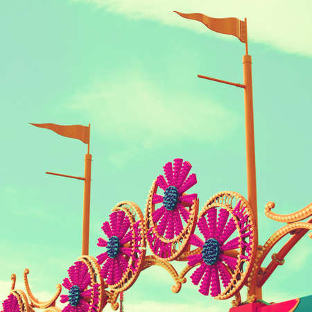 Lights of an amusement parkの写真素材