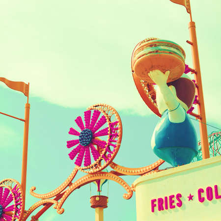 Lights of an amusement parkの写真素材