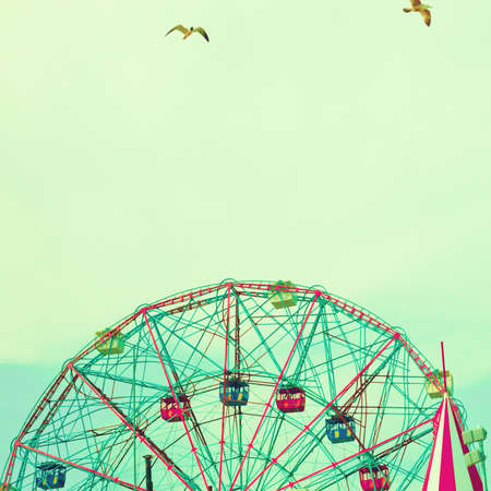 Vintage ferris wheelの写真素材