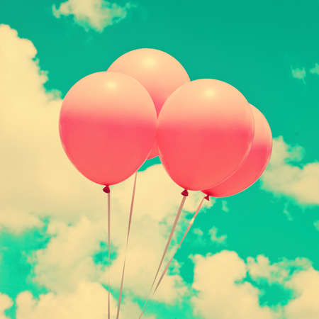 Vintage pink balloonsの写真素材