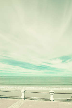 Beach promenade in the afternoonの写真素材