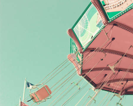 Vintage pastel swing chairsの写真素材