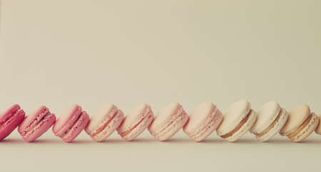 Line of macaroonsの写真素材