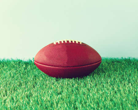 Vintage football over grassの写真素材