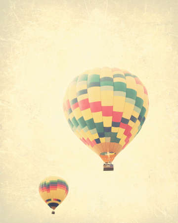 Vintage textured balloons in flightの写真素材