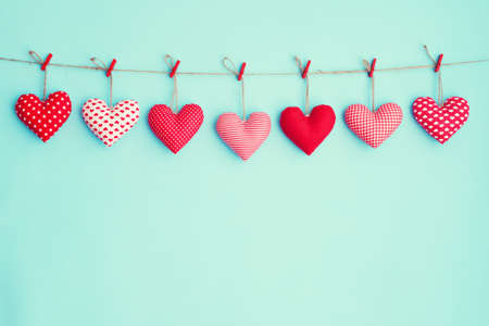 Hanging stuffed hearts