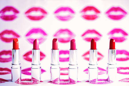 Colorful vintage lipsticksの写真素材