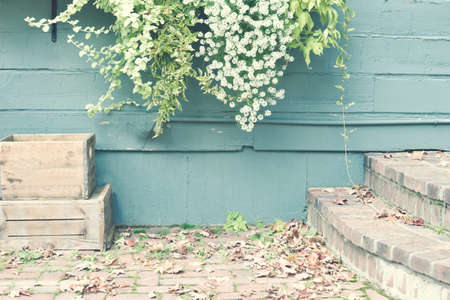Vintage courtyard in autumn