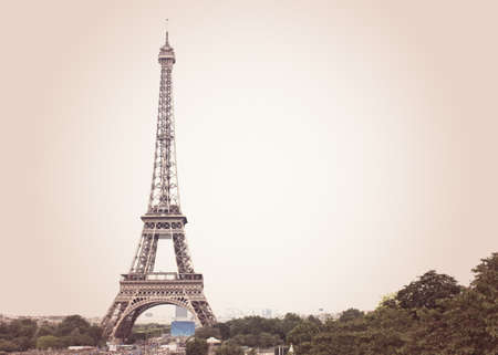 Eiffel Tower and Champ de Mars in Parisの写真素材