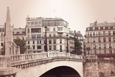 Bridge and buildings in Parisの写真素材