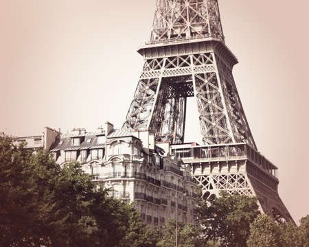 Eiffel Tower and Buildings in Parisの写真素材