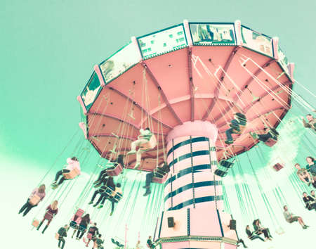 Vintage chain swing rideの写真素材