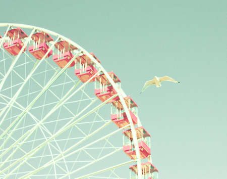 Vintage ferris wheelの写真素材