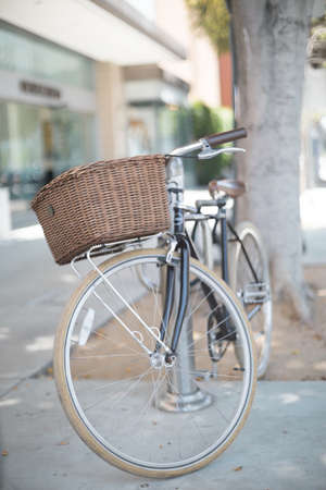 Bicycle in a street in Santa Monica, California