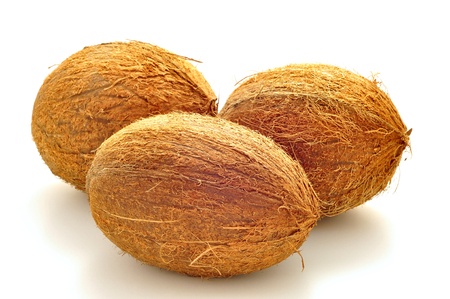 Photo shot of coconut on white backgroundの写真素材