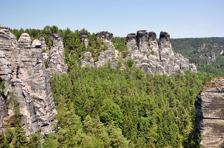 Saxon Switzerland in Germany, in a sunny day.の写真素材
