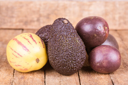 fresh healthy  fruits on a wooden background