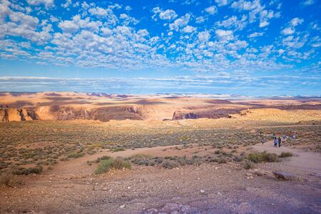 Arizona Horseshoe Bend meander of Colorado River in Glen Canyonの写真素材