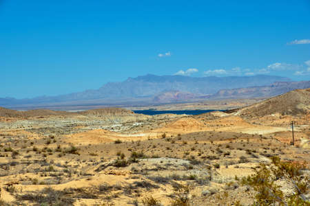 The unique red sandstone rock formations in Valley of Fire State park, Nevada, USAの写真素材