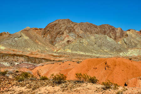 The unique red sandstone rock formations in Valley of Fire State park, Nevada, USAの写真素材