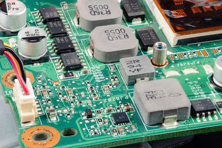 Close up ram and motherboard, parts computer pc or laptop.