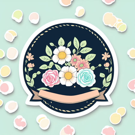 Old ornate labels, decorative, flower, heart vintage frame or retro badge. wedding sticker or invitation card with text space..の素材