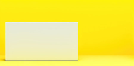 Empty yellow table for product with yellow wall background. selective soft focus.の写真素材