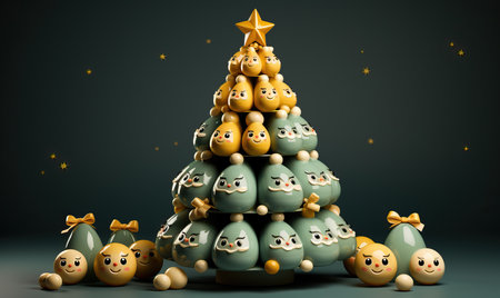 Christmas card, emotional emoticons celebrate Christmas. Selective soft focus.