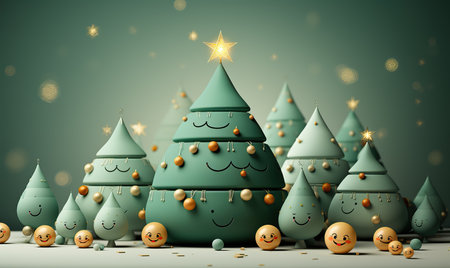 Christmas card, emotional emoticons celebrate Christmas. Selective soft focus.の写真素材