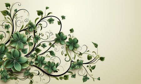 Branch with green leaves on a white background. Selective soft focus.の写真素材