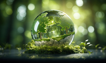 Green energy concept, light bulb with growing tree inside. Selective soft focus.の素材