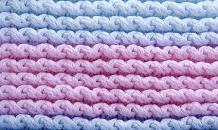 Abstract colored background with large knitted texture. Selective soft focus.の素材